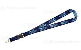 Dark Blue Custom Woven Lanyard-WL25gpxS