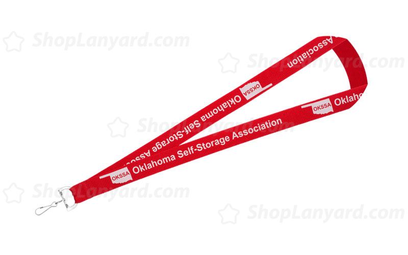 Solid Red Polyester Lanyard-PL25cxS