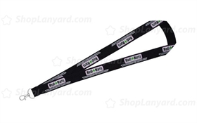 Solid Black Polyester Lanyard-PL25bxS