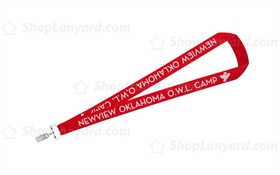 Solid Red Polyester Lanyard-PL25dxS