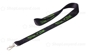 Solid Black Dye Sublimated Lanyard-DSL20bxS
